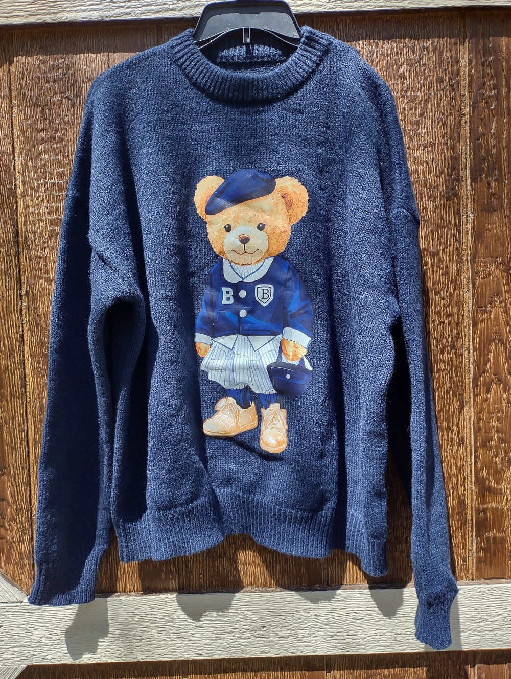 SHEIN EZwear Womens Size Lg Cartoon Bear Graphic Long Sleeve Casual Sweater